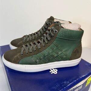 Brothers United Men’s Genuine Leather Ankle Boot with weave Green Size 9